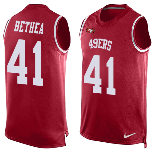 Men's Limited Antoine Bethea Nike Jersey Red - #41 Player Name & Number Tank Top NFL San Francisco 49ers